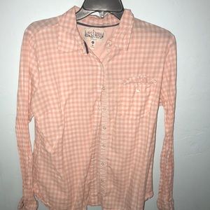 Peach & white flannel